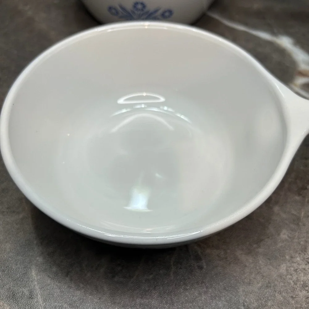 Corning Ware Blue Cornflower P-91-B 1 Pint Petite Pans Set of 3 Vintage White
